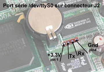 Implantation et brochage du connecteur série sur le NSLU2 